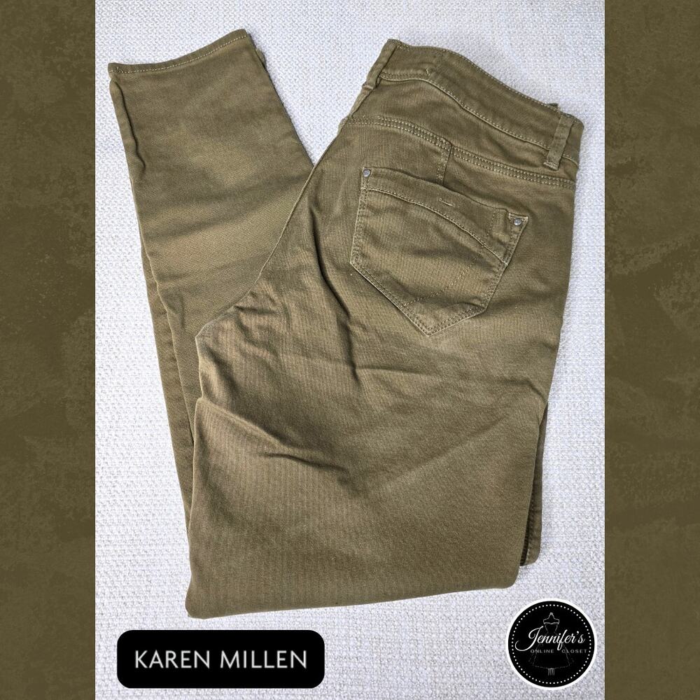 Karen Millen Women's Army Green Moto Style Pants Size 10